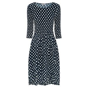 Alquema 3/4 Sleeve Smash Pocket Dress Size 1 Navy and White Polka Dot